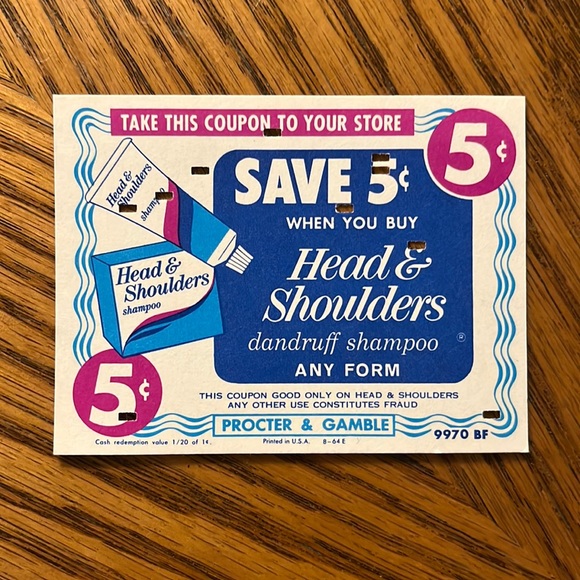 Vintage Other Vtg 6s Head Shoulders Keypunch 5c Coupon Advertisement 964 Ephemera Poshmark